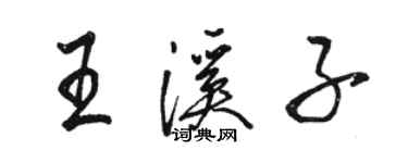 骆恒光王溪子行书个性签名怎么写