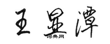 骆恒光王显潭行书个性签名怎么写