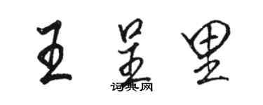 骆恒光王呈里行书个性签名怎么写