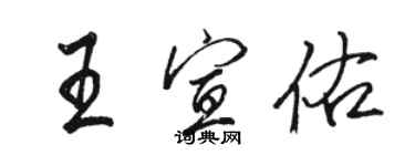 骆恒光王宣佑行书个性签名怎么写