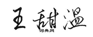 骆恒光王甜温行书个性签名怎么写