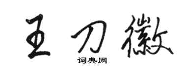 骆恒光王刀徽行书个性签名怎么写