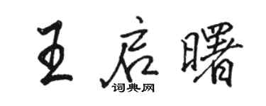 骆恒光王启曙行书个性签名怎么写