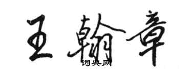 骆恒光王翰章行书个性签名怎么写