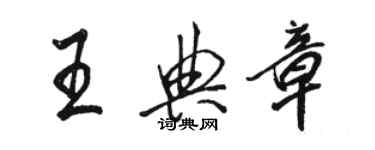骆恒光王典章行书个性签名怎么写