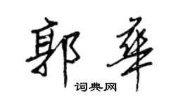 王正良郭华行书个性签名怎么写