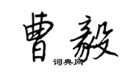 王正良曹毅行书个性签名怎么写