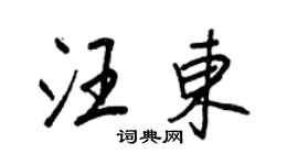 王正良汪东行书个性签名怎么写