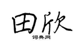 王正良田欣行书个性签名怎么写