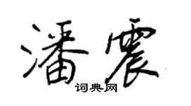 王正良潘震行书个性签名怎么写
