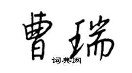 王正良曹瑞行书个性签名怎么写
