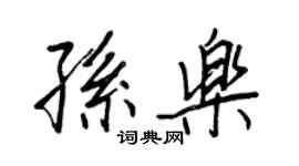 王正良孙乐行书个性签名怎么写