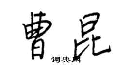 王正良曹昆行书个性签名怎么写