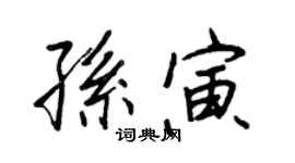 王正良孙寅行书个性签名怎么写