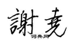 王正良谢尧行书个性签名怎么写