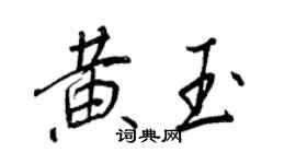 王正良黄玉行书个性签名怎么写