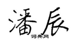 王正良潘辰行书个性签名怎么写