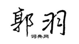 王正良郭羽行书个性签名怎么写