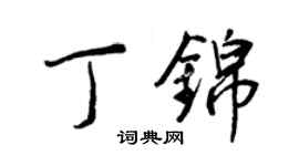 王正良丁锦行书个性签名怎么写