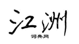 王正良江洲行书个性签名怎么写