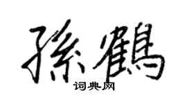 王正良孙鹤行书个性签名怎么写