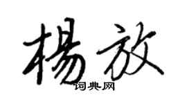 王正良杨放行书个性签名怎么写