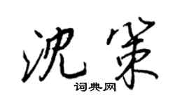 王正良沈策行书个性签名怎么写