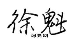 王正良徐魁行书个性签名怎么写
