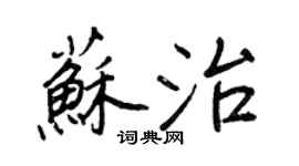 王正良苏治行书个性签名怎么写
