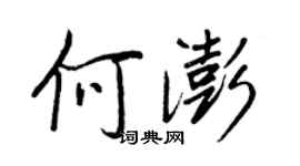 王正良何澎行书个性签名怎么写