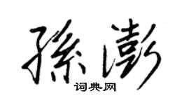 王正良孙澎行书个性签名怎么写