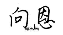 王正良向恩行书个性签名怎么写