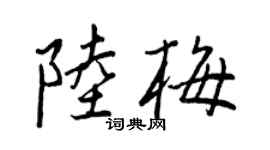 王正良陆梅行书个性签名怎么写