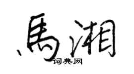 王正良马湘行书个性签名怎么写