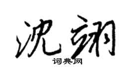 王正良沈翊行书个性签名怎么写