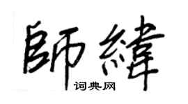 王正良师纬行书个性签名怎么写