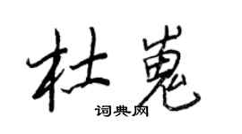 王正良杜嵬行书个性签名怎么写