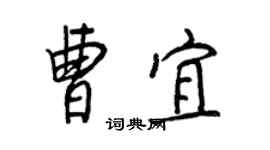 王正良曹宜行书个性签名怎么写