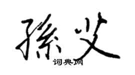 王正良孙艾行书个性签名怎么写