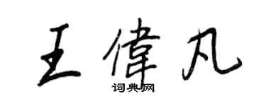 王正良王伟凡行书个性签名怎么写