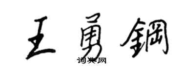 王正良王勇钢行书个性签名怎么写