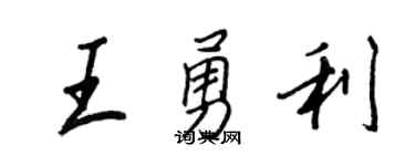 王正良王勇利行书个性签名怎么写