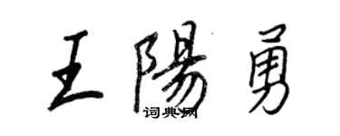 王正良王阳勇行书个性签名怎么写
