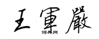 王正良王军严行书个性签名怎么写