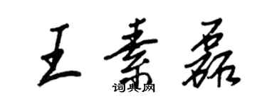 王正良王素磊行书个性签名怎么写