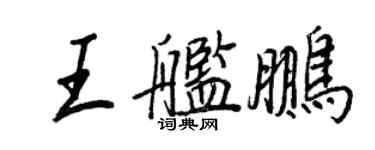 王正良王舰鹏行书个性签名怎么写
