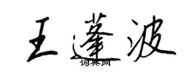 王正良王蓬波行书个性签名怎么写