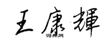 王正良王康辉行书个性签名怎么写