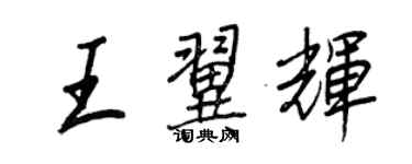 王正良王翼辉行书个性签名怎么写
