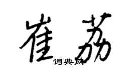 王正良崔荔行书个性签名怎么写